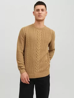 Swetry męskie - Jack & Jones Sweter w kolorze jasnobrązowym - grafika 1
