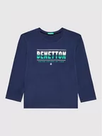 Bluzy dla chłopców - United Colors Of Benetton Bluzka 3I1XG104D Granatowy Regular Fit - miniaturka - grafika 1