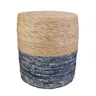 Pufy i podnóżki - D2.Design Pufa Bolsa naturalna/ niebieska 182900 - miniaturka - grafika 1