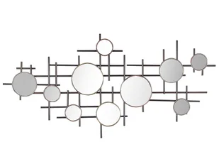 Metalowe Lustro Ścienne 10-częściowe 113 X 55 Cm Czarno-złote Ibos - Lustra - miniaturka - grafika 1