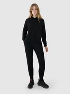 Spodnie sportowe damskie - 4F Spodnie dresowe joggery damskie - czarne XS - miniaturka - grafika 1