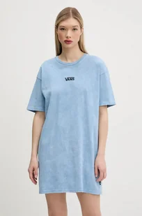 Vans sukienka bawełniana kolor niebieski mini oversize VN00046QE2W1 - Sukienki - miniaturka - grafika 1