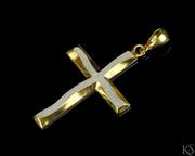 Biżuteria religijna - Krzyżyk z falą próby 925 pozłacany - miniaturka - grafika 1