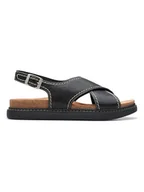 Sandały damskie - Clarks Skórzane sandały "Arwell Sling" w kolorze czarnym - miniaturka - grafika 1