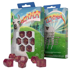 Zestaw kostek Llama: Puffy, różowa malina Q-Workshop - gra - Akcesoria do gier planszowych - miniaturka - grafika 1