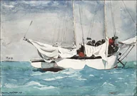 Plakaty - Galeria Plakatu, Plakat, Key West, Hauling Anchor, Winslow Homer, 50x40 cm - miniaturka - grafika 1