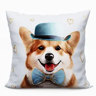 Poduszki dekoracyjne - Poduszka dekoracyjna z wypełnieniem silikonowym CORGI 40x40 cm - miniaturka - grafika 1