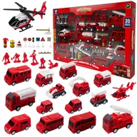 Klocki - SAMOCHODZIKI DLA DZIECI ZESTAW STRAŻ POŻARNA POJAZDY - miniaturka - grafika 1