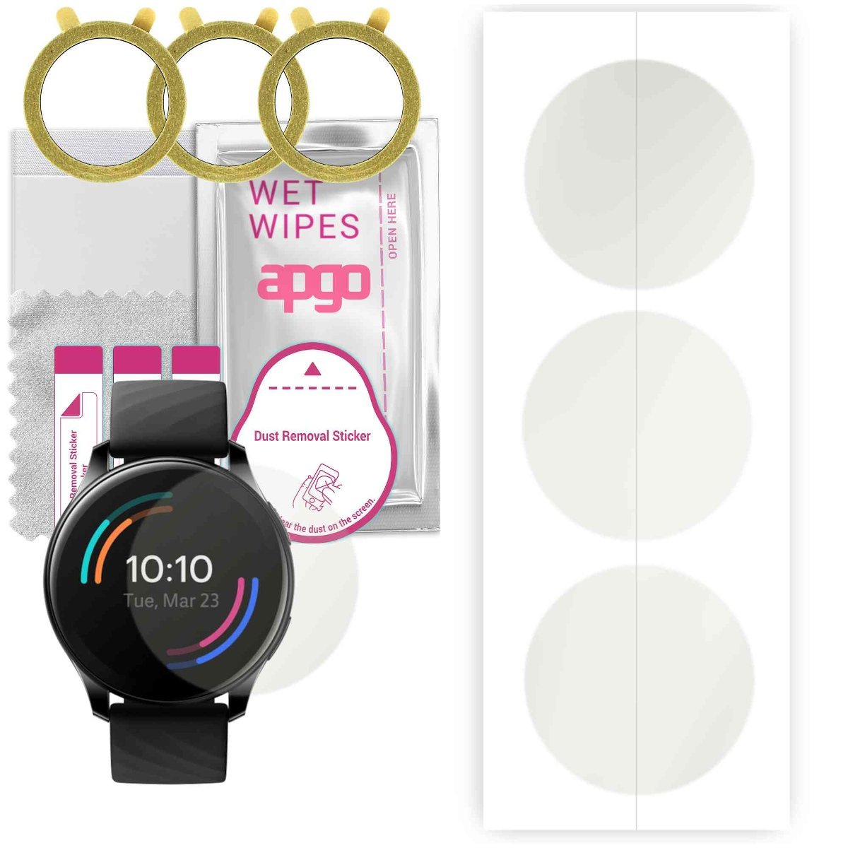 3x Folia hydrożelowa MATOWA do OnePlus Watch 46mm - apgo Smartwatch Hydrogel MATTE Protection Ochrona na ekran smartwatcha