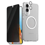 Etui i futerały do telefonów - Etui PANZEGLASS Care 3w1 do Samsung Galaxy S25 Edge + Szkło prywatyzujące + Szkło na obiektyw - miniaturka - grafika 1