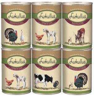 Lukullus Mieszany zestaw próbny Natural, 6 rożnych smaków - 6 x 400 g - Mokra karma dla psów - miniaturka - grafika 1