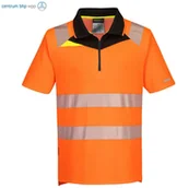 Odzież robocza - PORTWEST DX412 KURTKA OSTRZEGAWCZA POLO DX4 Z KRÓTKIM RĘKAWEM; POMARAŃCZOWY/CZARNY - miniaturka - grafika 1