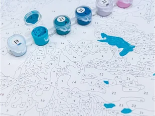 OBRAZ MALOWANIE PO NUMERACH RAMA 40x50cm KOT Z MOTYLKIEM - Malowanie po numerach - miniaturka - grafika 8