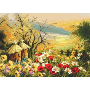 Haft krzyżykowy - Zestaw do haftu - Ogródek z ulami - Pasmanteria - miniaturka - grafika 1
