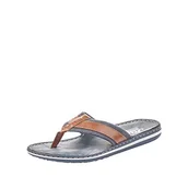 Klapki i japonki męskie - Rieker Japonki męskie wiosna/lato 21095, Peanut Navy 21095 24, 46 EU - miniaturka - grafika 1