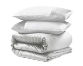 Pościel - 200x220 VELVET BAND biały mikrofibra kpl pościeli - miniaturka - grafika 1