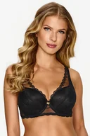 Biustonosze - Lupo 2622 biustonosz push up z fiszbinami i gładkimi miseczkami czarny - miniaturka - grafika 1