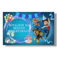 Dekoracje sali - Baner urodzinowy wodoodporny girlanda Psi Patrol - miniaturka - grafika 1