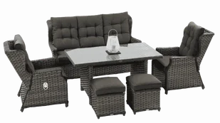 Meble technorattanowe BALTIMORE DINING + PUFY Melange - Meble ogrodowe Meble technorattanowe BALTIMORE DINING + PUFY Melange - Meble ogrodowe - miniaturka - grafika 1
