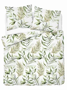 Pościel z mikrofibry 160x200 biała zielona liście - Pościel Pościel z mikrofibry 160x200 biała zielona liście - Pościel - miniaturka - grafika 1