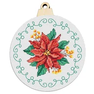 Pasmanteria - Haft Krzyżykowy - Zestaw Do Haftu - Bombka Z Poinsecją - miniaturka - grafika 1