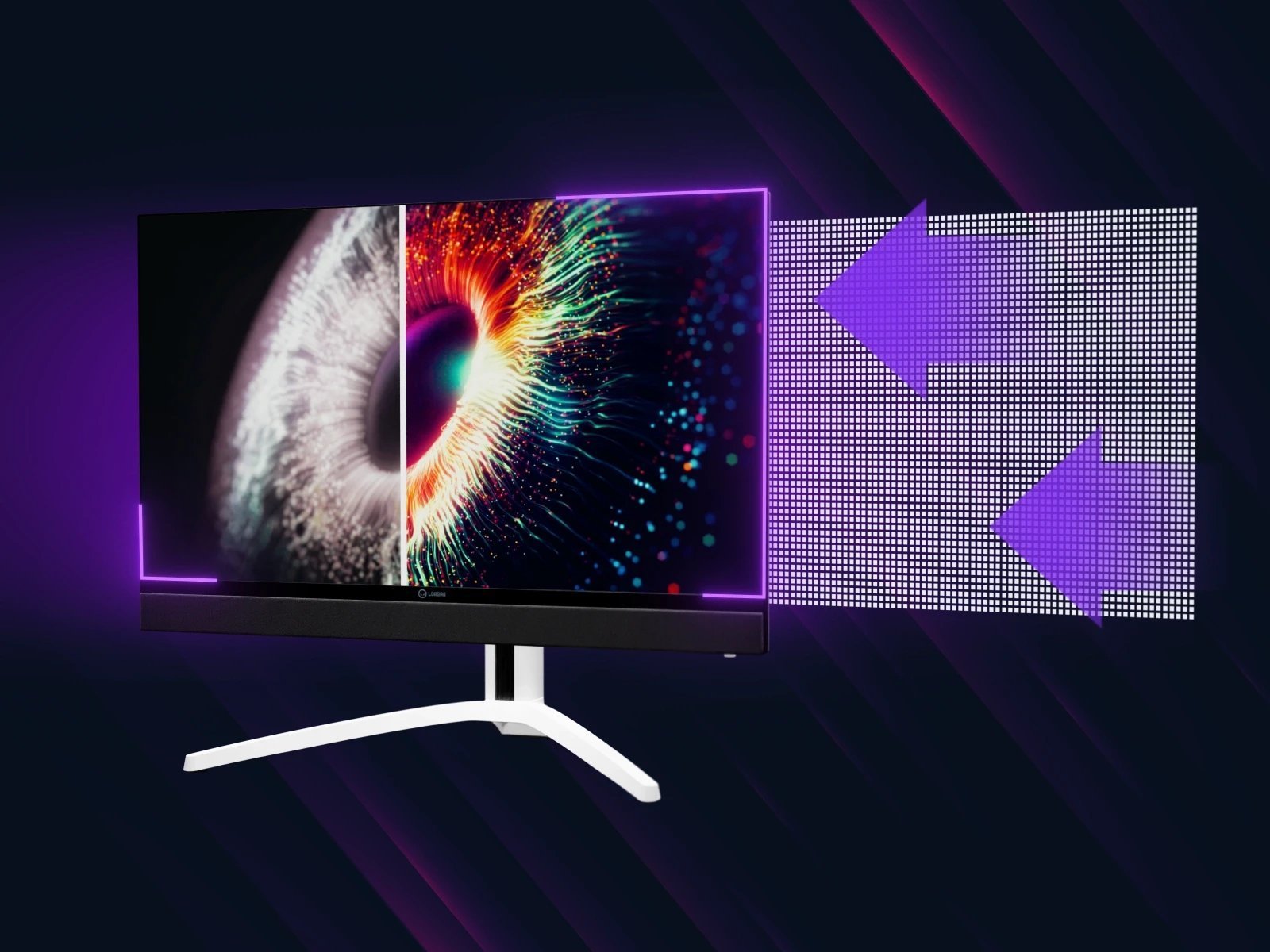 LORGAR 27MP1, UHD MiniLED Gaming Monitor Pro, 27'' 3840*2160 fast IPS flat monitor, black/milky grey