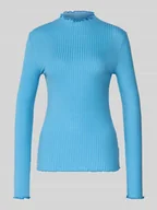 Bluzki damskie - Bluzka z długim rękawem o kroju slim fit z mieszanki lyocellu - miniaturka - grafika 1