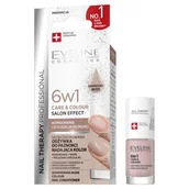 Odżywki do paznokci - Eveline Cosmetics Nail Therapy Professional 6w1 Care & Colour skoncentrowana odżywka do paznokci nadająca kolor Shimmering Nude 5ml - miniaturka - grafika 1