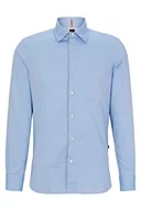 Koszule męskie - BOSS Męska koszula Remiton Regular -Fit z bawełny strukturalnej, Open Blue465, L - miniaturka - grafika 1