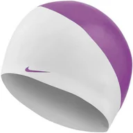 Plecaki - Czepek pływacki Nike JDI Slogan biało-fioletowy NESS9164560 OS - miniaturka - grafika 1