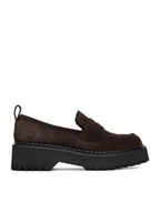 Półbuty damskie - Badura Loafersy EO-ARYA-LT017-1 Brązowy - miniaturka - grafika 1