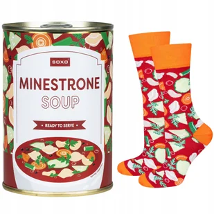 Skarpetki męskie kolorowe SOXO GOOD STUFF minestrone soup w puszce - 40–45 - Skarpetki damskie - miniaturka - grafika 1
