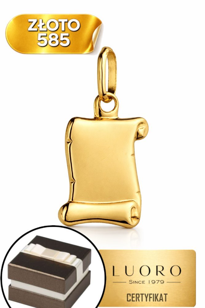 ZAWIESZKA ZŁOTA ŻÓŁTA 585 14K PAPIRUS DELIKATNA 2 CM PREZENT