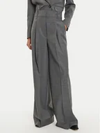 Spodnie damskie - IVY OAK Spodnie materiałowe Prescilla IO115189 Szary Wide Leg - miniaturka - grafika 1