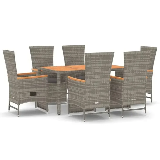 Zestaw Mebli Ogrodowych z Rattanu PE, Stół 150x90x75 cm, Krzesła 58x62x1