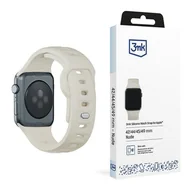 Akcesoria do smartwatchy - 3MK Silicone Watch Strap beżowy/beige silikonowy gumowy pasek dla Apple Watch 1/2/3/4/5/6/7/8/9/SE/Ultra/Ultra2 42/44/45/49mm - miniaturka - grafika 1