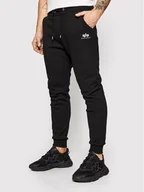 Spodnie męskie - Alpha Industries Spodnie dresowe Basic Jogger 116370 Czarny Slim Fit - miniaturka - grafika 1