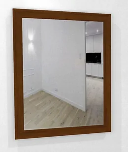 Duże Lustro grubej 6cm w ramie MDF 90x70 orzech - Lustra - miniaturka - grafika 1