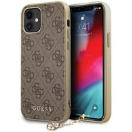 Etui i futerały do telefonów - Guess 4G Charms Collection - Etui na iPhone 12 mini brązowy GUHCP12SGF4GBR - miniaturka - grafika 1