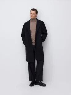 Reserved - Płaszcz z kołnierzem - czarny - Płaszcze męskie - miniaturka - grafika 1