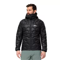 Kurtki narciarskie - Męska kurtka puchowa w góry Jack Wolfskin ALPSPITZE DOWN HOODY M black - M - miniaturka - grafika 1