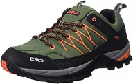 Buty trekkingowe męskie - CMP 3Q54457 Rigel Low WP męskie buty trekkingowe, skóra welurowa, wodoodporna amortyzacja, rozmiar 42, zielony/pomarańczowy, Torba Flash Orange, 42 EU - miniaturka - grafika 1