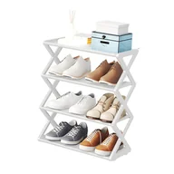 Szafki na buty - Składany stojak na buty, stojący stojak na buty, składana półka na buty, 4-poziomowy stojak na buty, 4-poziomowy organizer na buty, stojąca szafka na buty - miniaturka - grafika 1