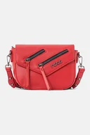 Torebki damskie - Mała listonoszka Nobo z suwakami, czerwona - miniaturka - grafika 1