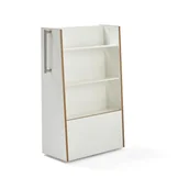 Meble do szkół i przedszkoli - Wózek na książki STORY, jednostronny, 876x374x1215 mm, biały - miniaturka - grafika 1