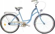 Rowery - Dallas Bike City 26 cali Damski Niebiesko-biały - miniaturka - grafika 1