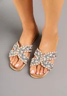 Klapki i japonki damskie - Niebieskie Klapki z Plecionką w Stylu Boho Felmirella - miniaturka - grafika 1