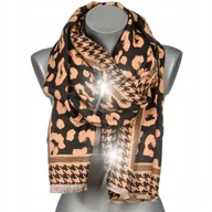 Apaszki i szaliki damskie - Duży Szalik Damski bawełniany ciepły szal cętki - miniaturka - grafika 1