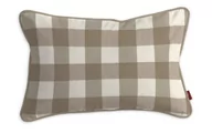 Poszewki na poduszki - Dekoria Poszewka Gabi na poduszkę prostokątna beżowo biała krata 5,5x5,5cm) 40x60 cm Quadro 120-136-08 - miniaturka - grafika 1