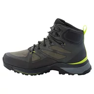 Buty trekkingowe męskie - Jack Wolfskin Męskie buty trekkingowe Force Striker Texapore Mid M, Ciemnozielony limonkowy, 40 EU - miniaturka - grafika 1